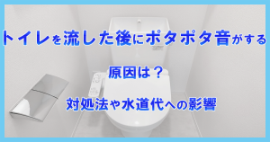 トイレを流した後にポタポタ音がする原因は？対処法や水道代への影響