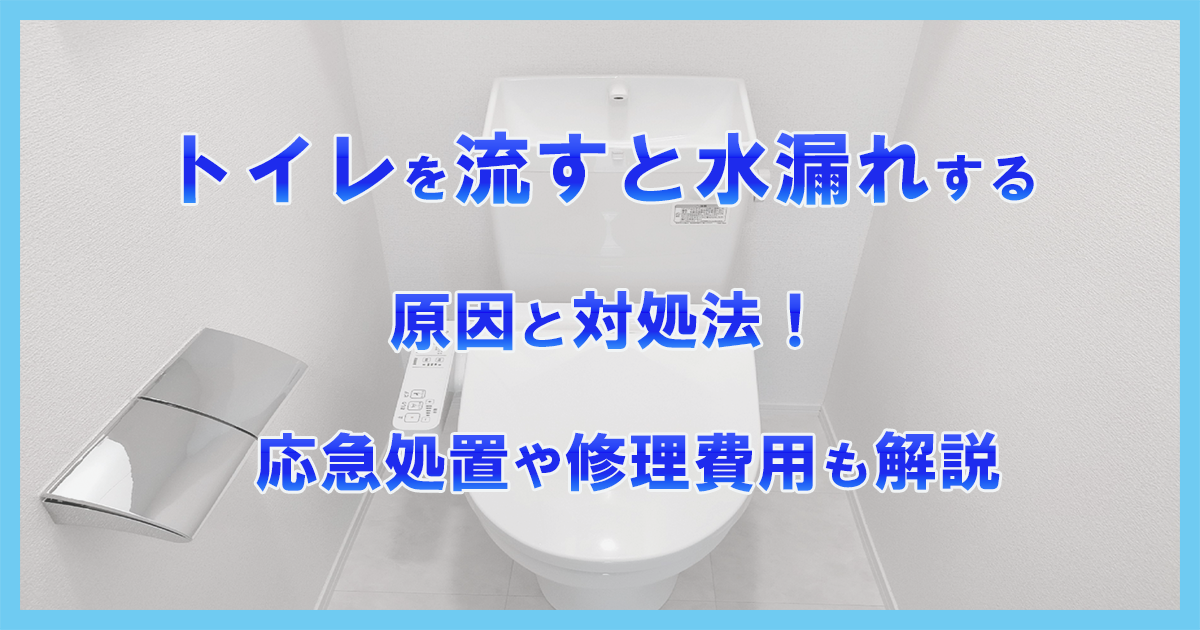 トイレを流すと水漏れする原因と対処法!応急処置や修理費用も解説